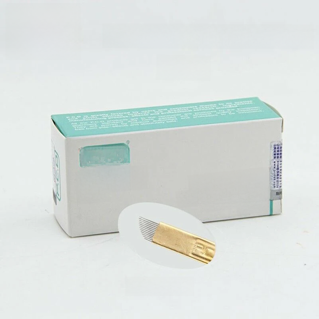 Permanent Makeup Eyebrow 50pcs U Pin PCD 12/14/19 Tattoo Blade Microblading Needles For 3D Embroidery Manual Pen