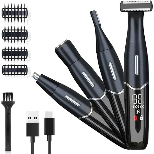 4 in 1 Womens Electric Razor, Hair Removal for Eyebrow Face Nose Legs Underarms and Bikini Line,Wet and Dry