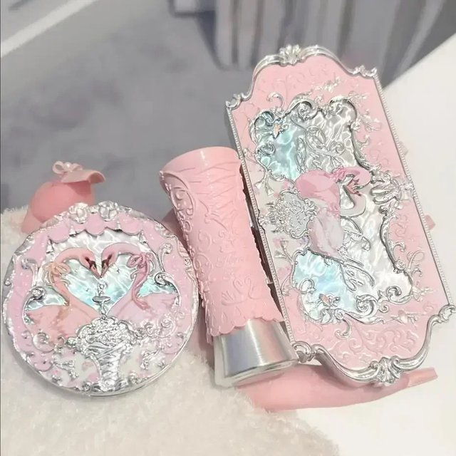 Makeup Set Flower Know Swan Ballet Series Six Color Eyeshadow Palette Embossed Blusher Shine Lipstick Kit Maquiagem With Bag