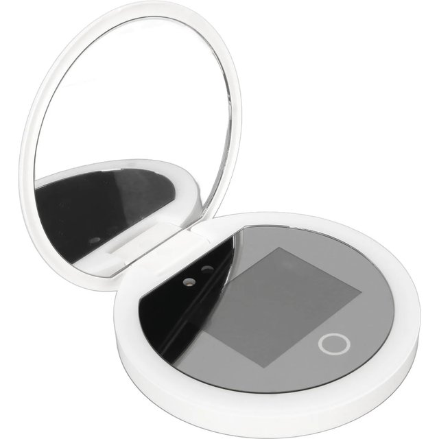 UV Mirror Sunscreen Testing Camera with Light 2X Magnification Travel Makeup 3.5in Pocket Size L