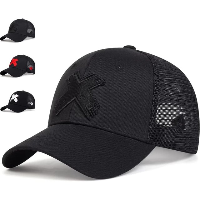 Unisex X Letter Embroidery Baseball Net Caps Spring Summer Outdoor Adjustable Casual Hats Dad Hat Sunscreen Hat