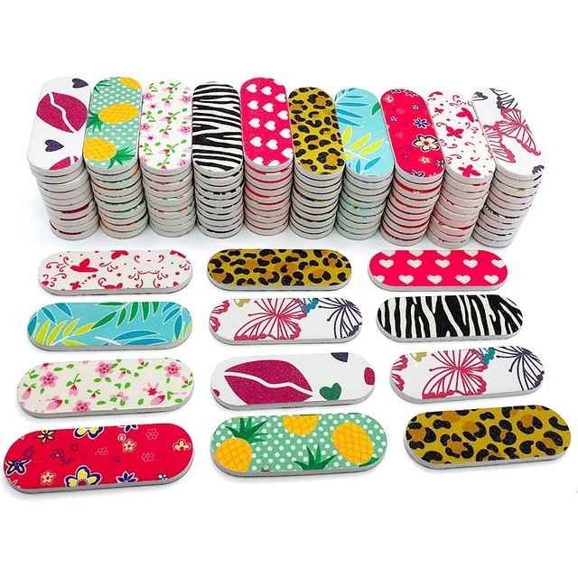 50Pcs Nail Buffer Files Set Emery Boards Disposable Nail Care Files Double Sided Manicure File Mini Reusable for women Girls Men