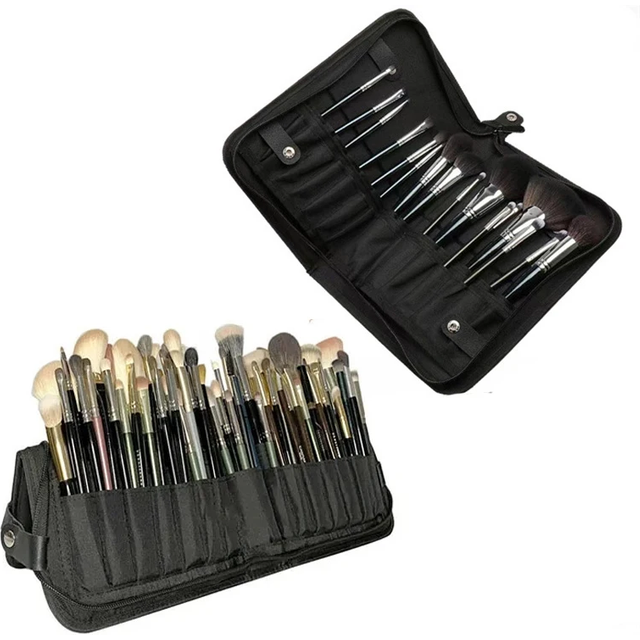 29 Holes Foldable Makeup Brush Bag Women Cosmetic Brushes Storage Bag Makeup Tools Organizer Waterproof Nylon Makeup Storage Bag