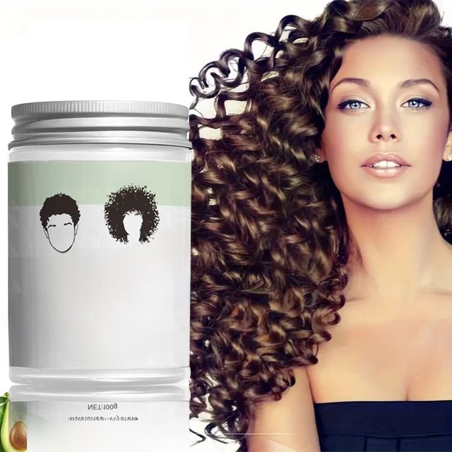 Curry Curling Cream Styling Hair Mask—Hair Care and Moisturizing Hydrate, Nourishes and Cares for Your Hair, Giving You a Radiant Shine/100G Bottle/Suitable for Travel
