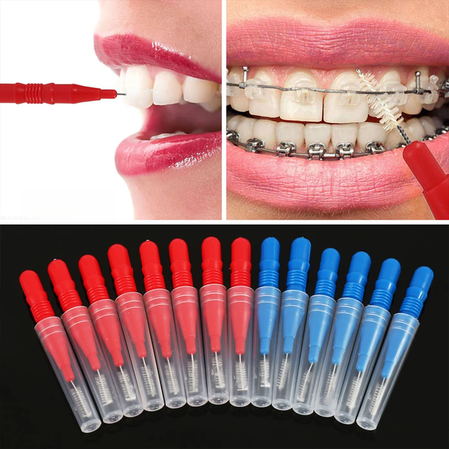 50Pc Interdental Brushes Orthodontic Toothpick Teeth Whitening Tooth Pick Oral Hygiene Care Soft Dental Oral Floss Clean Brushes