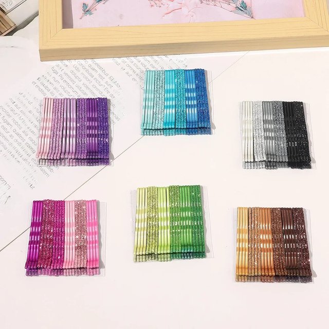 Glitter Shiny Metal Hair Side Clips Curly Wavy Grips Hairstyle Bobby Pins Women Girls Makeup Hairpin Barrettes Hair Styling Clip