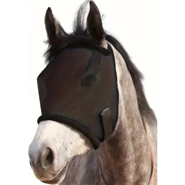 Equestrian Mesh Horse Face Mask with Sun Shade Bug Repellent and Ventilated Design Horse Headgear for Protection and Comfort