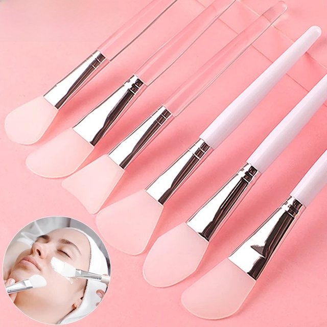 4pcs Silicone Face Mask Brush Set Flexible Facial Mud Mask Brushes Different Shape oft Head Applicator for Clay Body Skincare