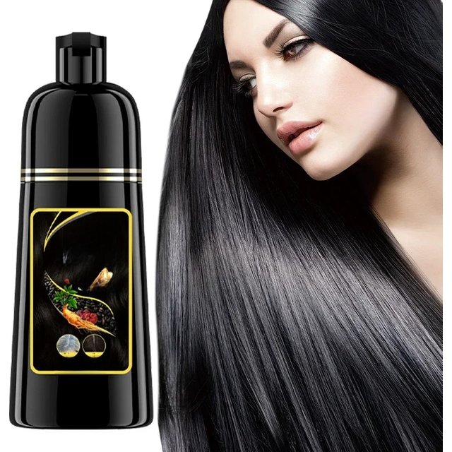 100ml Black Color Hair Dyeing Shampoo 3-in-1 Natural Herbal Instant Coloring Shiny Hair Dye Shampoo Cleaning Nourishing Hair