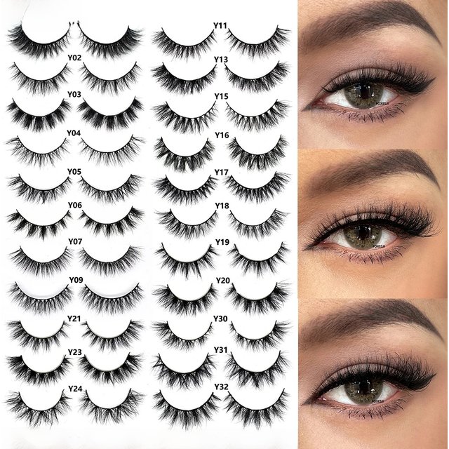 FOXESJI Short False Eyelashes Eye Lashes Extension Mink Fluffy Soft Cross Lash 12mm-15mm Handmade Natural Short Eyelashes Makeup