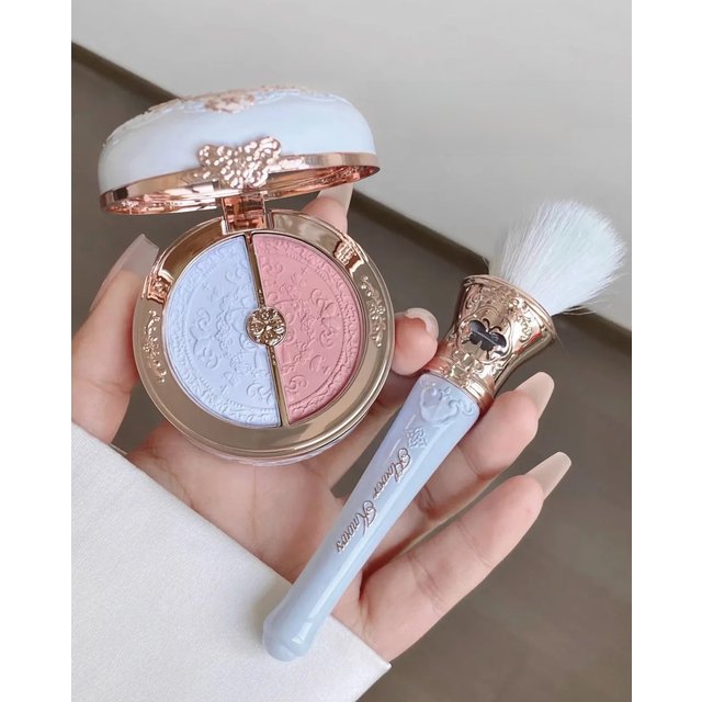 Flower Knows Butterfly Cloud Shoulder Series Dual Color Blusher Matte Brighten Swollen Color Blush Face Makeup