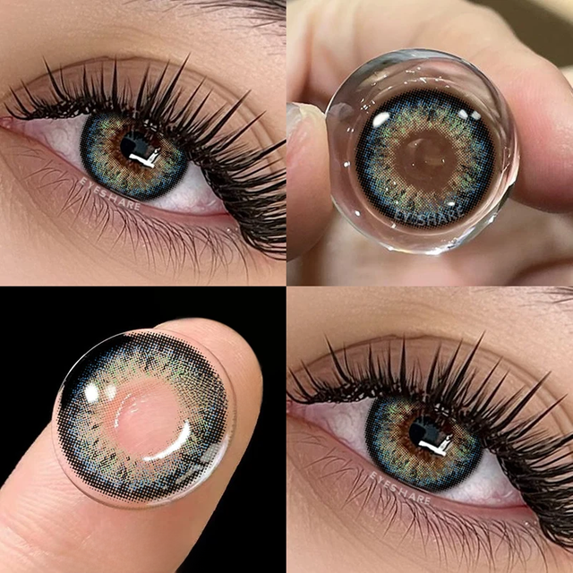 AMARA Natural Color Contact Lenses for Eyes Blue Gray Eye Colored Lenses Beautiful Pupil Eye Makeup Cosmetic Colorful Lens 2pcs