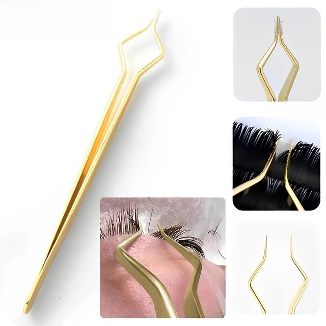 New Lash Extension Tweezers Anti Slip Stainless Steel Curved Tip Straight Tweezers High Precision Nail Art Makeup Beauty Tools