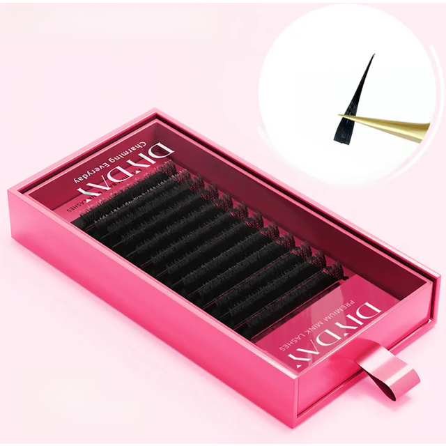 DIYDAY 5D Fairy Lashes Spikes Wet Lashes Cluster Premade Fans 5D Flora Mink False Eyelashes for Makeup