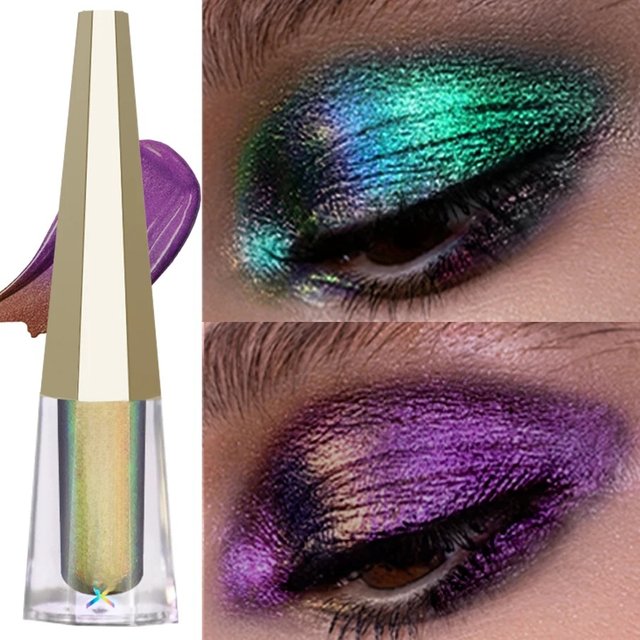 4-Color Chrome Shifting Pigments Chameleon Liquid Eyeshadow 1pc Shiny Long Lasting Multichrome High Eye Shadow Eye Art Makeup