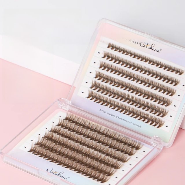 NATUHANA DIY Lashes Extension kit Eyelashes 240 Pcs Clusters Lash Bond and Lash Tweezers Makeup tools