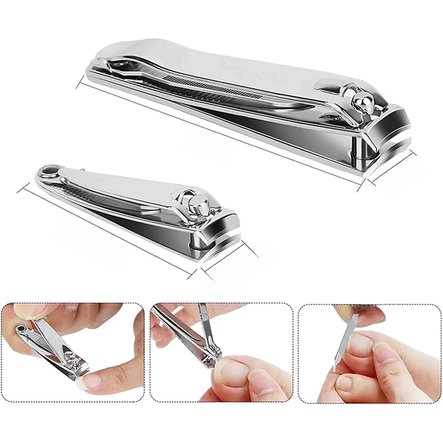 Splash Resistant Nail Clippers, Stainless Steel Scissors for Nail Beauty Tools, for Hard Nails, Wide and Durable Knives