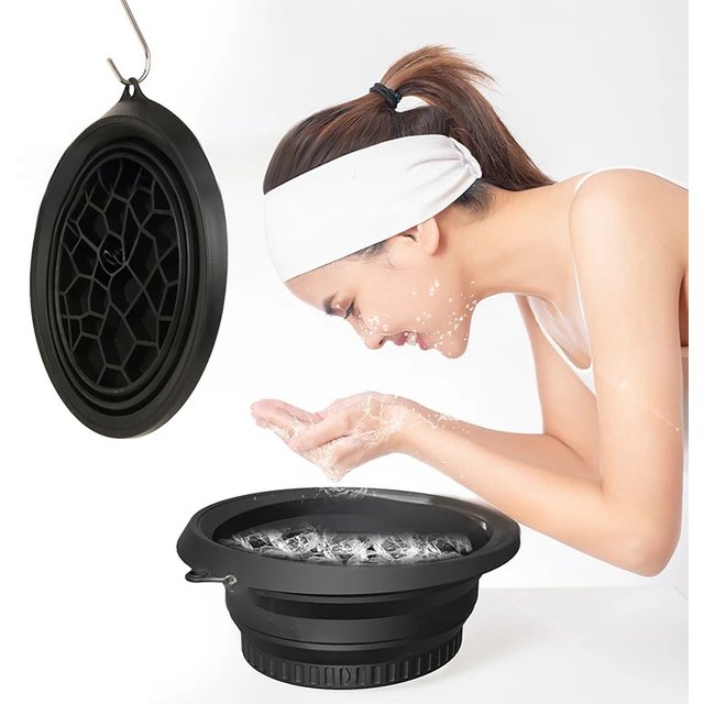 1 Pcs Large Foldable Silicone Bowl For Face Ice Bath And Home Skincare Routine Portable Face Dipping Bowl for women And Girls