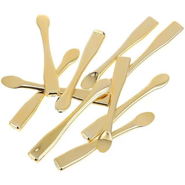 Spatula Spoon Cream Makeup Gold Face Facial Eye Applicator Scoop Mini Scoops Scooper Spoons Beauty Mixing Metal Spatulas