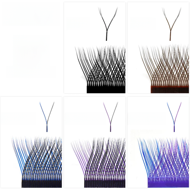 NATUHANA YY Shape Ombre Color Eyelashes Extension Two Tip Lashes C/D Curl Natural Makeup Mesh Net Cross False Eyelash