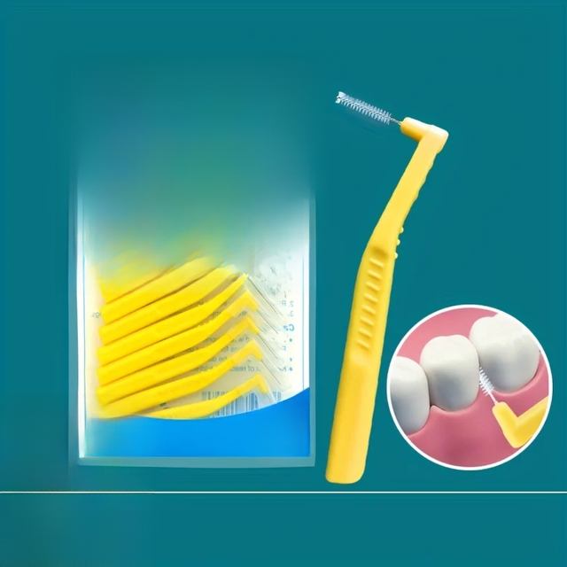 10PCS/Set Interdental Oral Brush L Shape Push-Pull Oral Care Teeth Whitening Dental Tooth Pick Tooth Orthodontic Toothpick Tooth