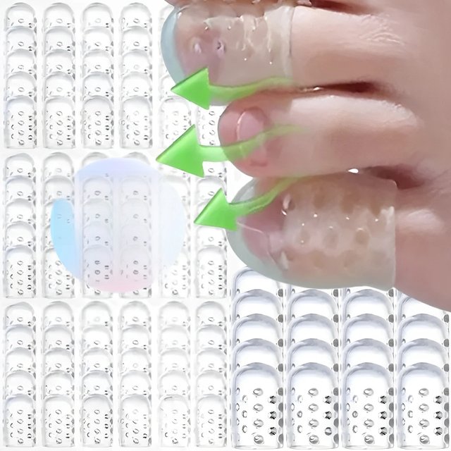Transparent Soft Silicone Toe Caps Breathable Anti-Friction Toe Protector Prevents Blisters Toe Caps Cover Pain Relief Foot Care
