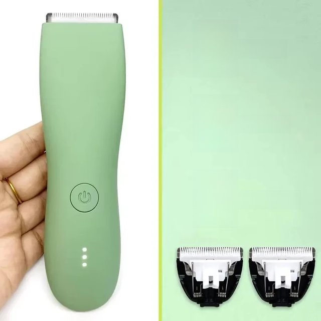 Body Hair Trimmer for men Balls Waterproof Green Electric Shaver Trimmer Machine for Man Shaving Groin Trimmers Sensitive Areas