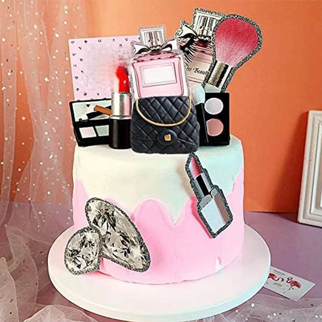 LaVenty Makeup Cake Decorations Spa Birthday Cake Topper Spa Party Supplies Salon Birthday Decoration