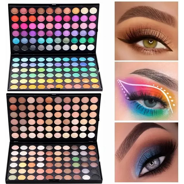 120 Color Eyeshadow Palette with Matte and Shimmer Effects Nude Warm Tones for Parties, Events and Professional Makeup Artistry