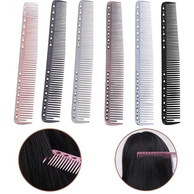 Fashion Aluminum Metal Cutting Comb Hair Hairdressing & Barbers Salon Professional Combs Beauty Makeup Tool