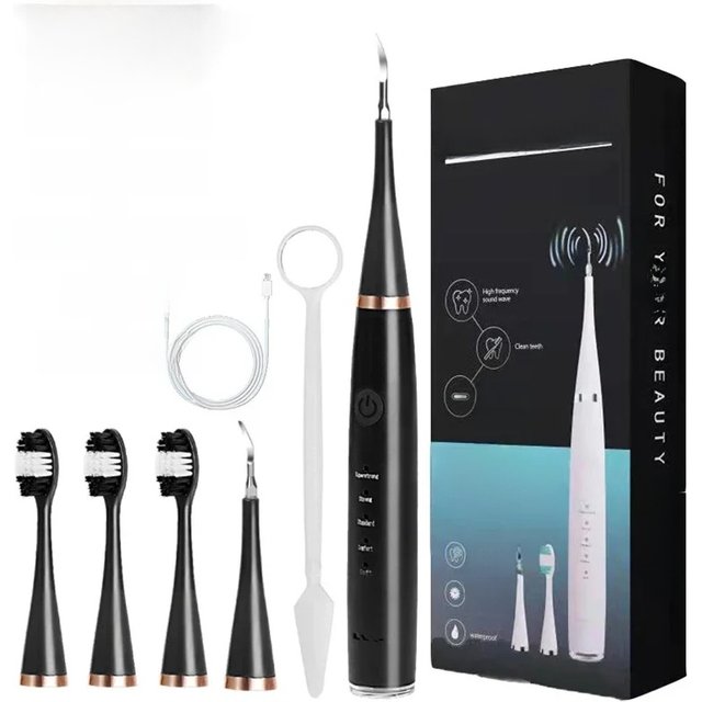 Home Electric Toothbrush with Sound Wave Cleaning Multifunctional 3-in-1 Teeth Scaling Whitening Care USB Charging Oral Cleaning