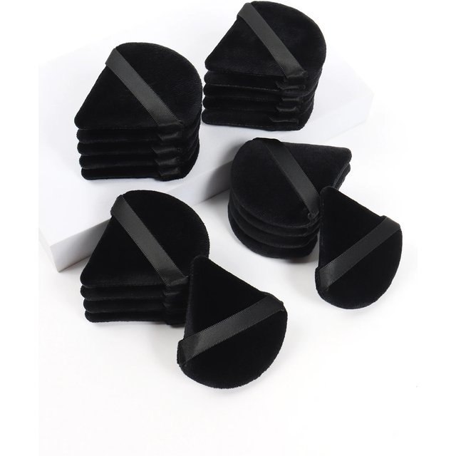 Black Triangle Powder Puff Facial Makeup Sponge Soft Velvet Cosmetics Puff Mixer Beauty Foundation Make-Up Sponge Makeup Access