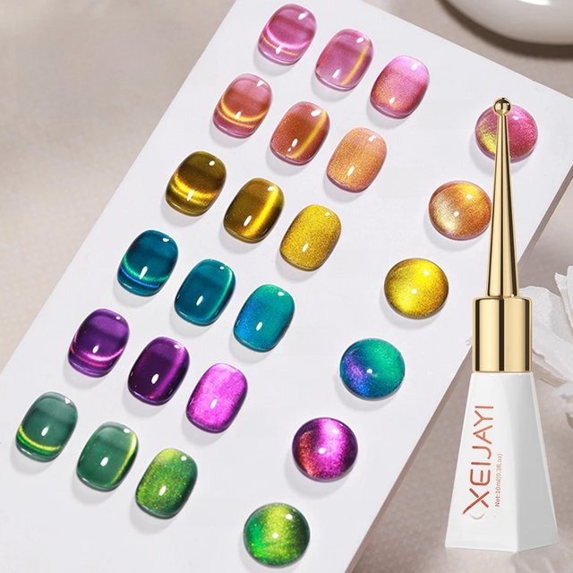 6pcs 10ml Light Strip Cat Eye Gel Polish Magnetic Nail Polish Holographic Pink Cat Eye Gel Nail Polish Gel Gel Varnish For Nail