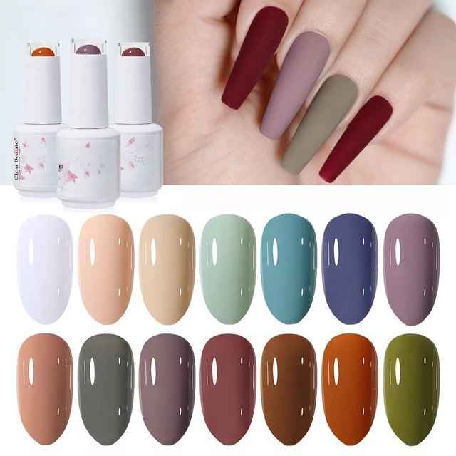 Clou Beaute 15ml Gel Nail Polish Coffe Dark Brown Color Professional Semi Permanent Varnishes Nail Art LED UV Gel Manicure