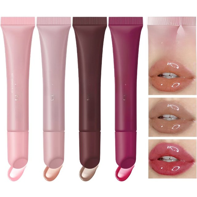 10ml Mirror Lip Glaze Moisturizes Jelly Lip Enrichment Oil Lasting Water Light Glass Lip Oil Remove Line Lip Protection Serum