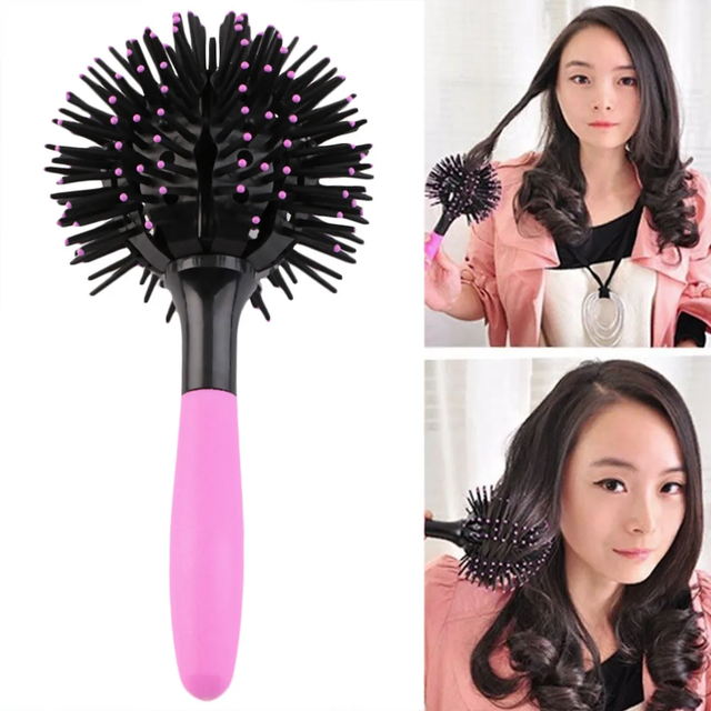 3D Round Hair Brushes Comb Salon Make Up 360 Degree Ball Styling Tools Magic Detangling Hairbrush Heat Resistant Hair Comb