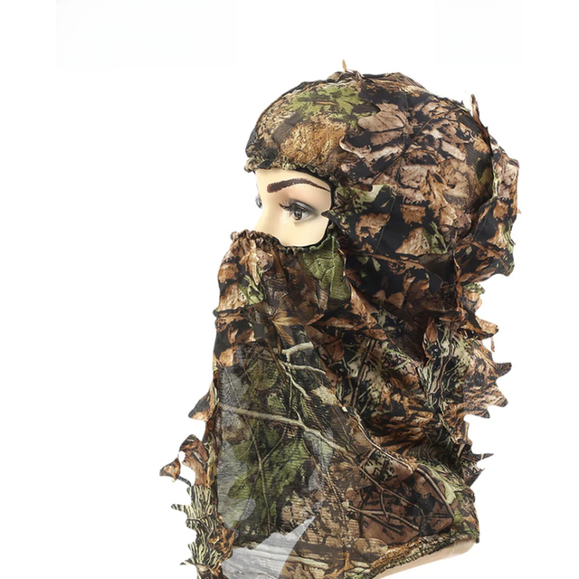 New Ghillie Suit Ghillie Camouflage Leafy Hat 3D Full Face Mask Headwear Turkey Camo Hunter Hunting Accessories