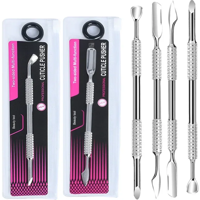 New Hook Type Cuticle Pusher Nail Polish Remover Gel Nail Polish Peeler Scraper Stainless Steel Clean Manicure Tool for Nail Art