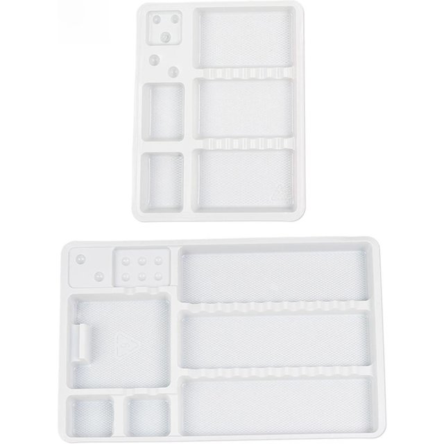 50Pcs Disposable Dental Instrument Organizer Tray PVC Plastic Tattoo Makeup Dentist Mouth Mirror Tweeze Storage Plate Consumable
