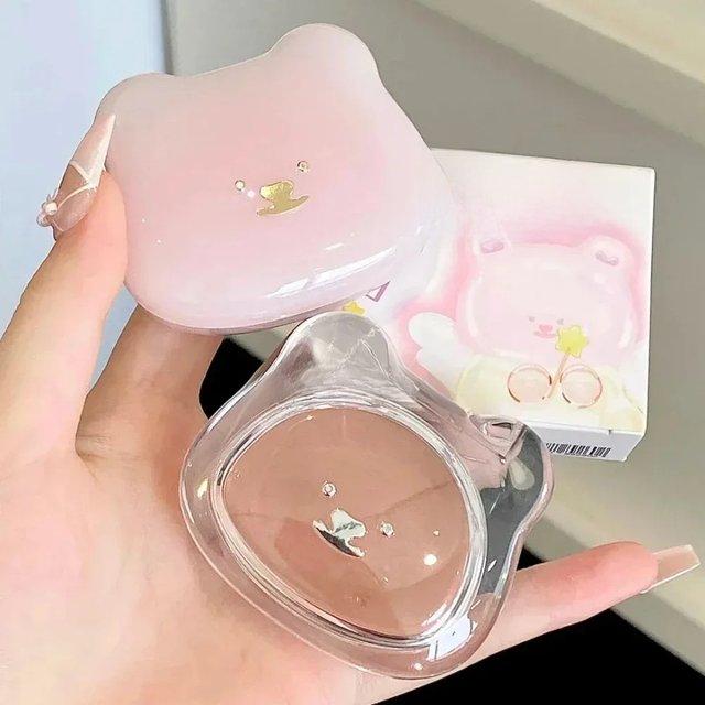 LEEMEMBER Bear Water Light Shimmer Blush Cream Multiuse Natural Rose Pink Blush Clear Transparent Brighten Contour Highlighter