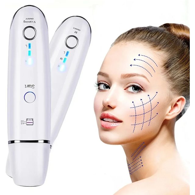 Mini Hifu Ultrasonic RF Facial Massager Lifting Wrinkle Removal Line V-Shape Anti-Aging Skin Tightening Face Care Beauty Device