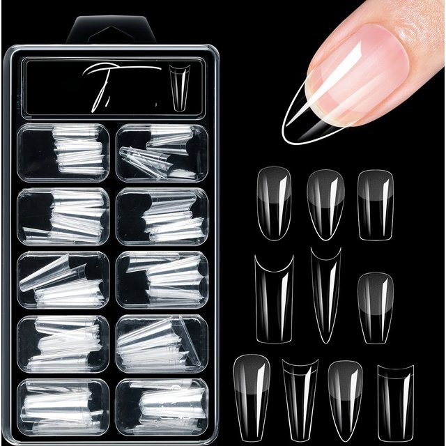 No Carving Nail Polish Scrub, 100 Piece Boxed Nail Plate Extension, All with Half Use Nail Stickers, Suitable for Quick DIY Nail