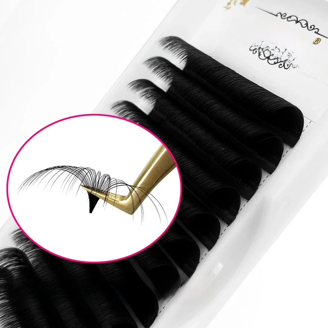 Abonnie 0.03-0.10mm Easy Fan Lashes Mega Volume Fans Eyelash 8-25mm Automatic Flowering Fast Blooming Eyelash Makeup Cilios