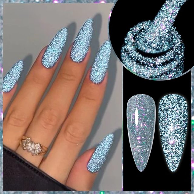 Mtssii 7ML Colorful Reflective Gel Nail Polish Glitter Sparkling Flash Glitter Gel Polish Semi Permanent Varnish Soak Off Nails