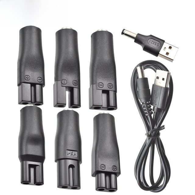 Brangdy 8 PCS Replacement Power Cord 5V Charger USB Adapter Set for All Kinds Electric Hair Clippers Shaver Beard trimmer