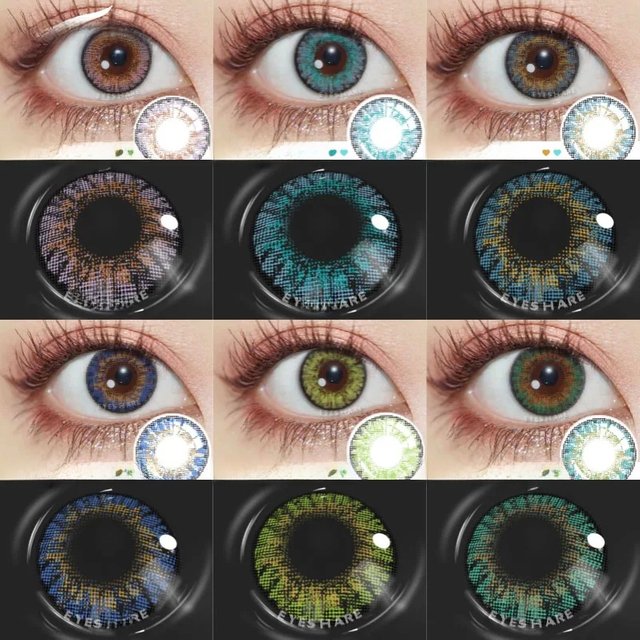 EYESHARE 1Pair Colored Contact Lenses for Eyes Cosplay Lenses for Eyes Blue Contact Lenses Fashion Brown Eye Lens Beauty Makeup