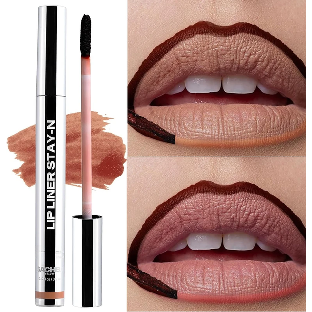 Peel Off Lip Liner Stain Long Wear Tattoo Lip Liner Matte Finish Long Lasting Waterproof Transfer-proof Highly Pigmented Color