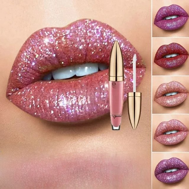 Matte Glitter Liquid Lipsticks Diamond Shiny Lip Gloss Waterproof Long Lasting Pearl Lipgloss Women Lip Tint Makeup Maquillaje