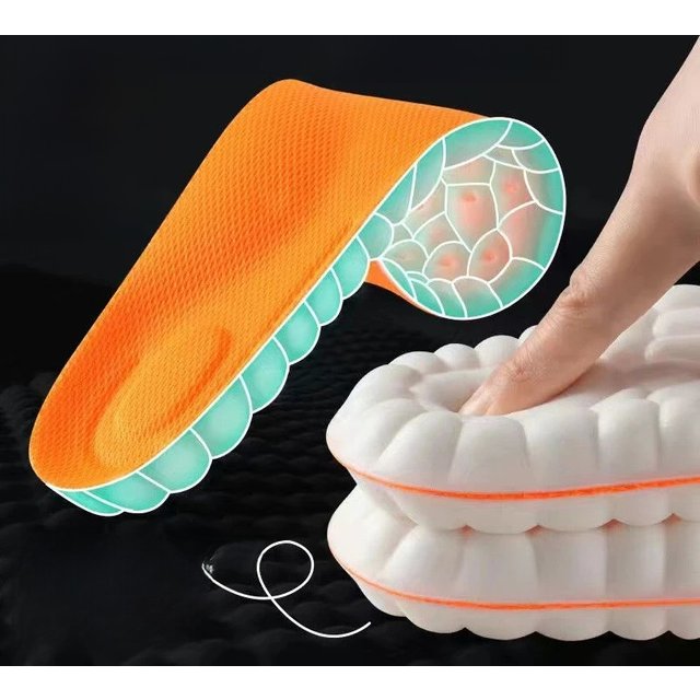 High Elasticity Sport Insoles Soft Shoe Pads Arch Support Orthotic Insoles Breathable Deodorant Shock Absorption Cushion