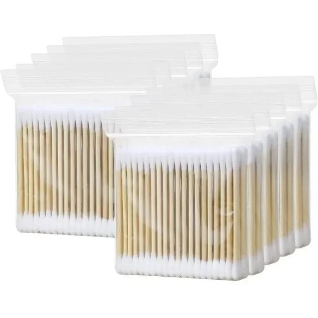 100/300/500PCS Bamboo Wood Stick Cotton Swabs Nose Ear Cleaning Cotton Swabs Double Headed Wipe Makeup Removal Cleaning Tools